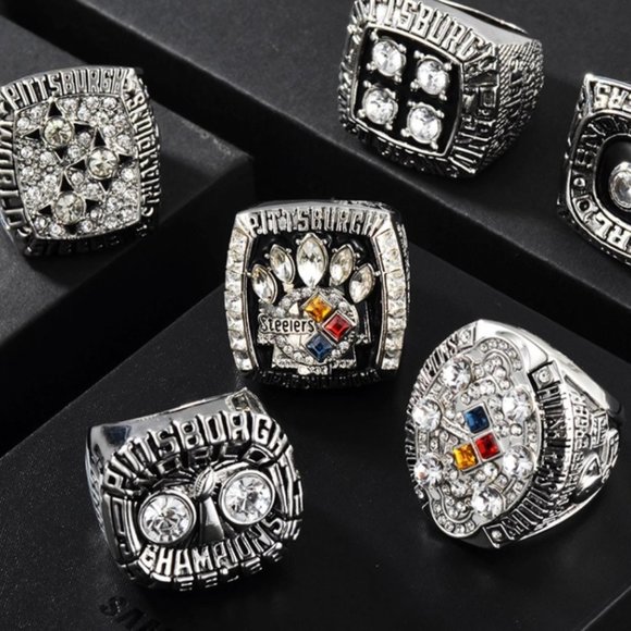 Pittsburgh Steelers Silver Championship Ring Set - Picture 11 of 13